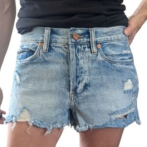Blank NYC Women’s Cutoff Distressed Denim Sexy Stone Washed Raw Hem Shorts 26
